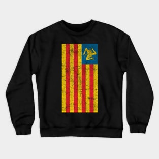 Sicilian Pride - Sicilia - Sicilian Flag Trinacria Faded Crewneck Sweatshirt